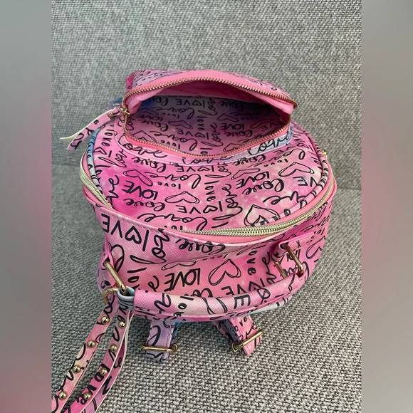 Under One Sky Pink Love Print Backpack - Picture 13 of 16